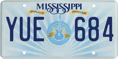 MS license plate YUE684
