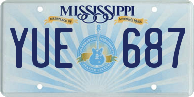 MS license plate YUE687