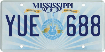 MS license plate YUE688