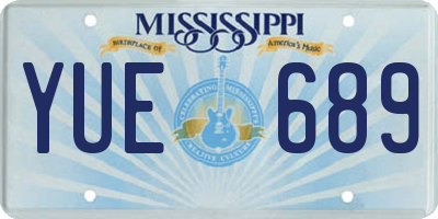 MS license plate YUE689