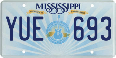 MS license plate YUE693