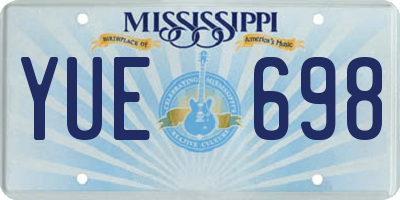 MS license plate YUE698