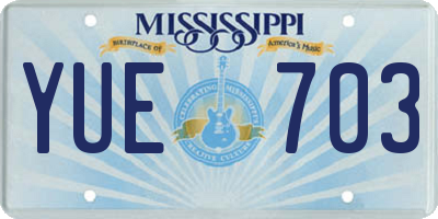 MS license plate YUE703