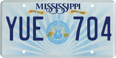 MS license plate YUE704