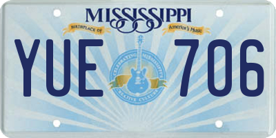 MS license plate YUE706