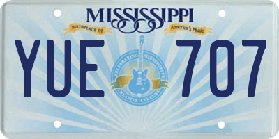 MS license plate YUE707