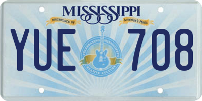 MS license plate YUE708