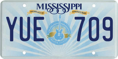 MS license plate YUE709