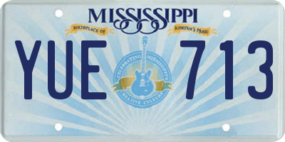 MS license plate YUE713