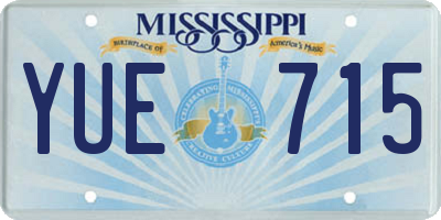 MS license plate YUE715