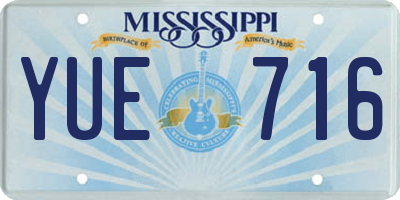 MS license plate YUE716