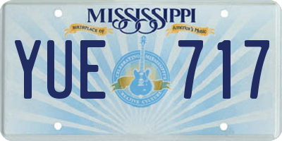 MS license plate YUE717