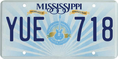 MS license plate YUE718