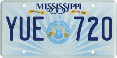 MS license plate YUE720