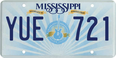 MS license plate YUE721