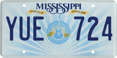 MS license plate YUE724