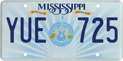 MS license plate YUE725