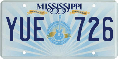 MS license plate YUE726