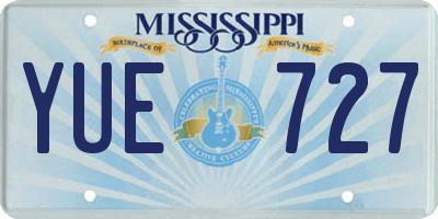 MS license plate YUE727