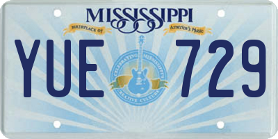 MS license plate YUE729