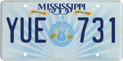 MS license plate YUE731