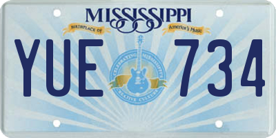 MS license plate YUE734