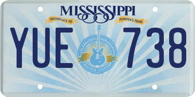 MS license plate YUE738