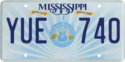 MS license plate YUE740