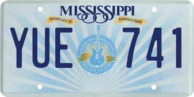 MS license plate YUE741