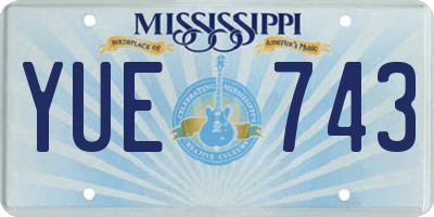 MS license plate YUE743