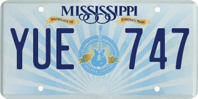 MS license plate YUE747