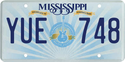 MS license plate YUE748