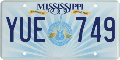 MS license plate YUE749