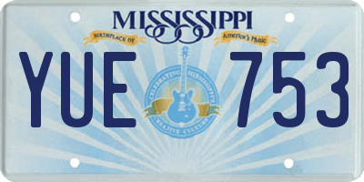 MS license plate YUE753