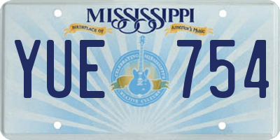 MS license plate YUE754