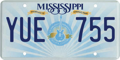 MS license plate YUE755