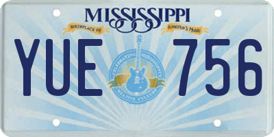 MS license plate YUE756
