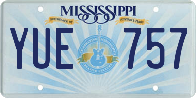 MS license plate YUE757