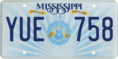 MS license plate YUE758