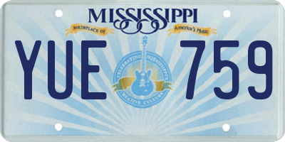 MS license plate YUE759