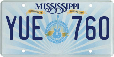 MS license plate YUE760