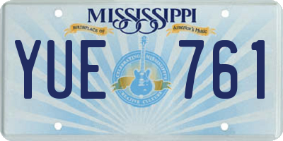 MS license plate YUE761