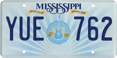 MS license plate YUE762