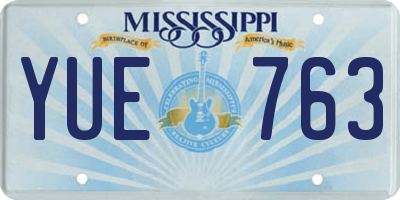 MS license plate YUE763