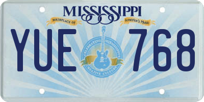MS license plate YUE768