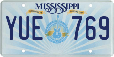 MS license plate YUE769