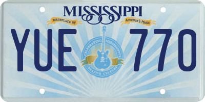 MS license plate YUE770