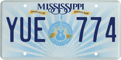 MS license plate YUE774