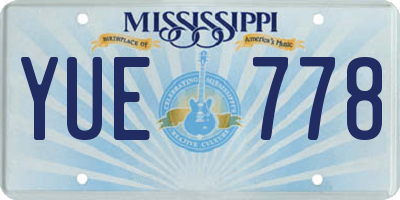 MS license plate YUE778