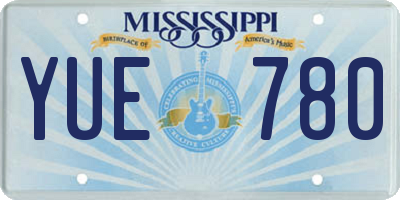 MS license plate YUE780